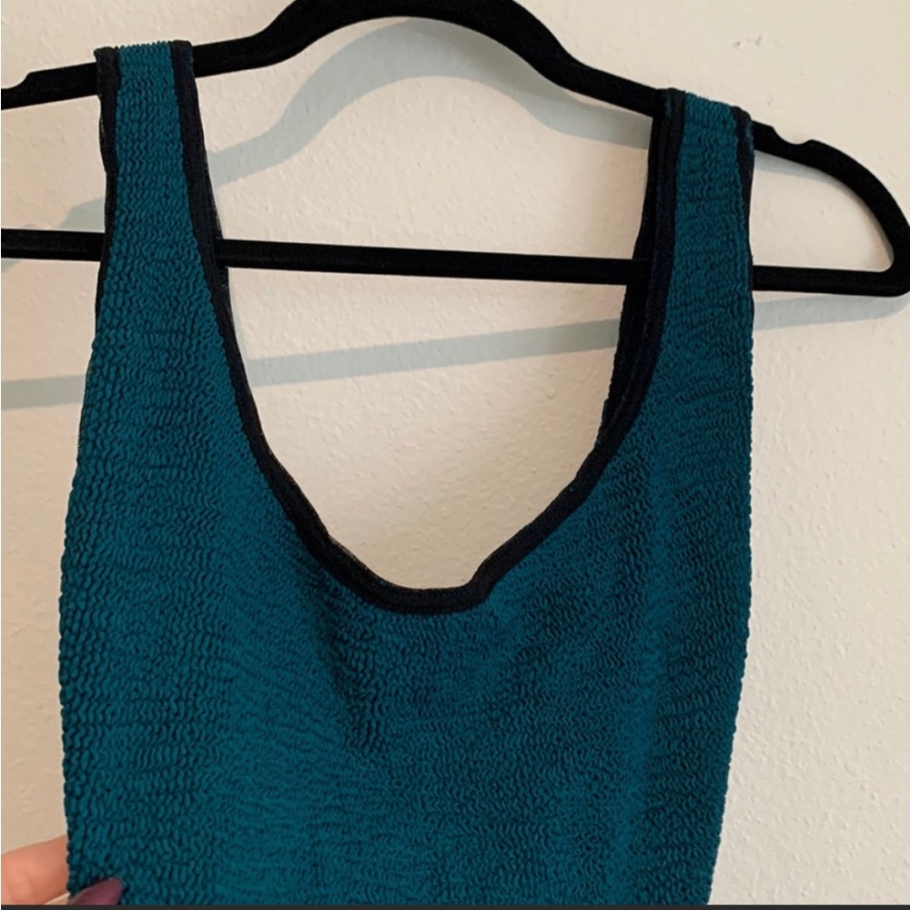 HUNZA G SWIMWEAR / teal and black